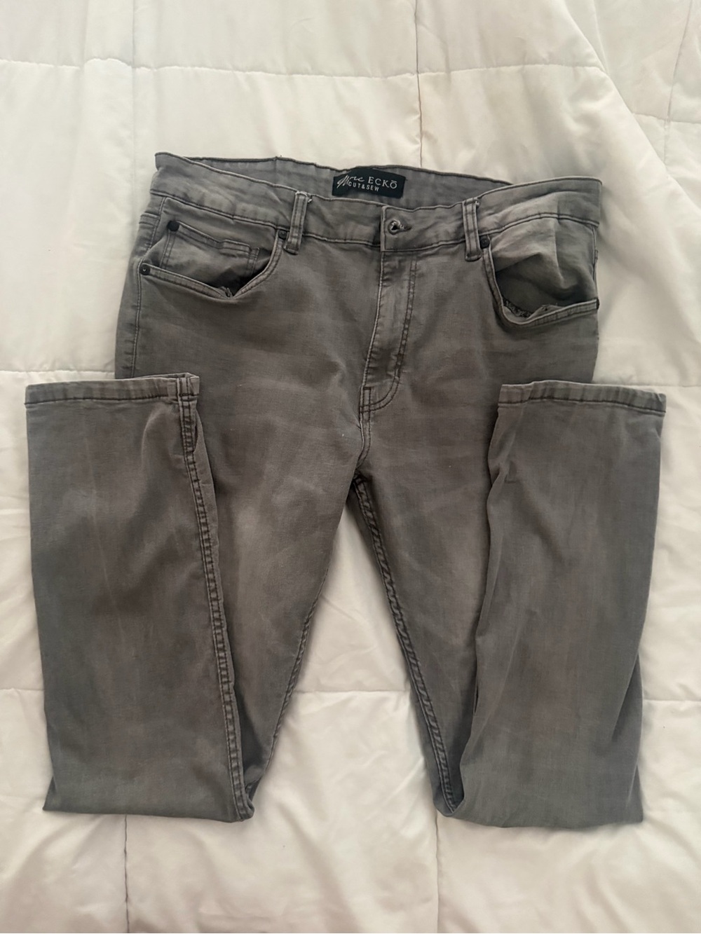 Ecko Unlimited Men’s Slim Gray Jeans - Washed Charcoal